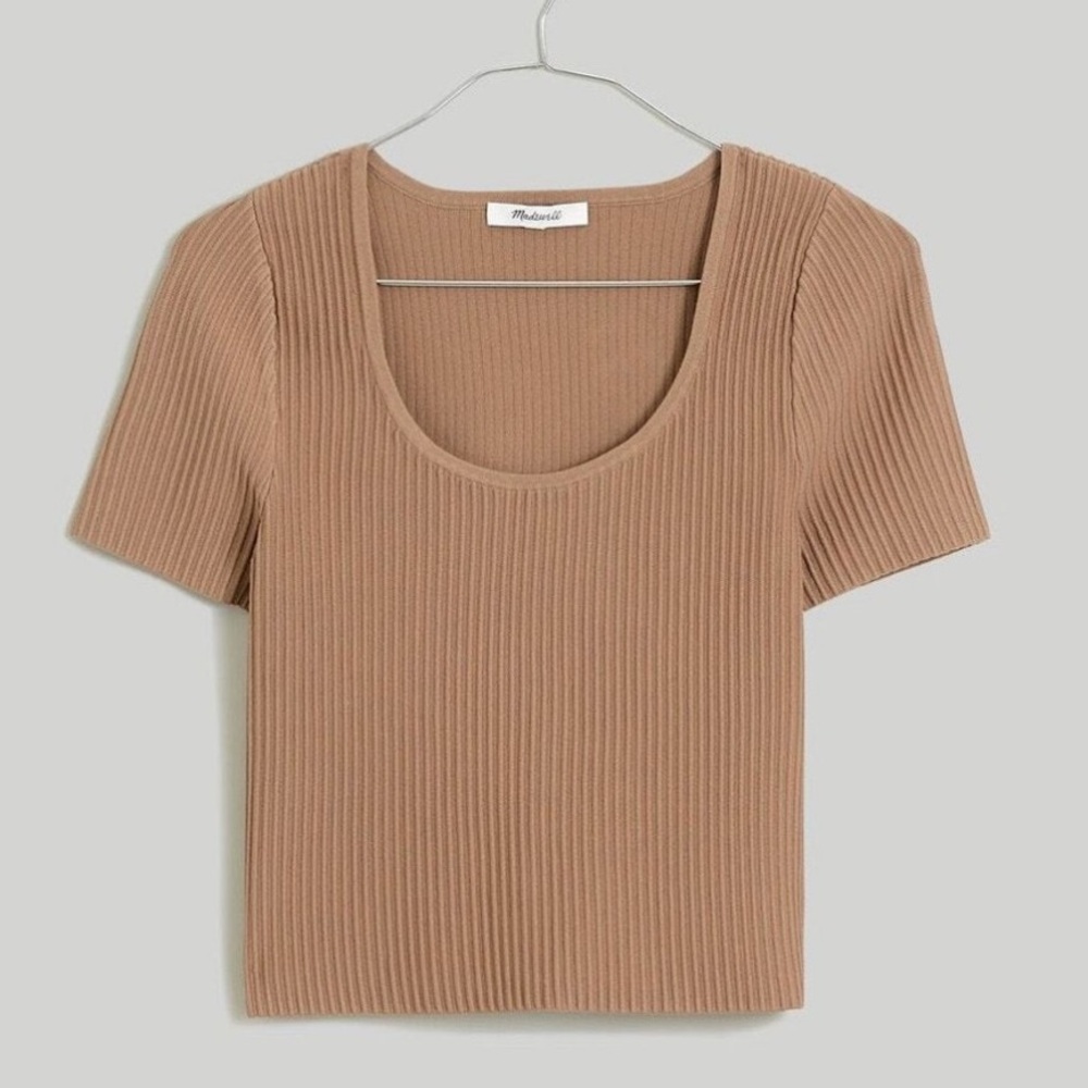 Madewell ottoman sweater tee in brown - Picture 1 of 4